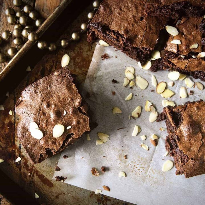 Fudgy Amaretto Brownies | Kita Roberts PassTheSushi.com