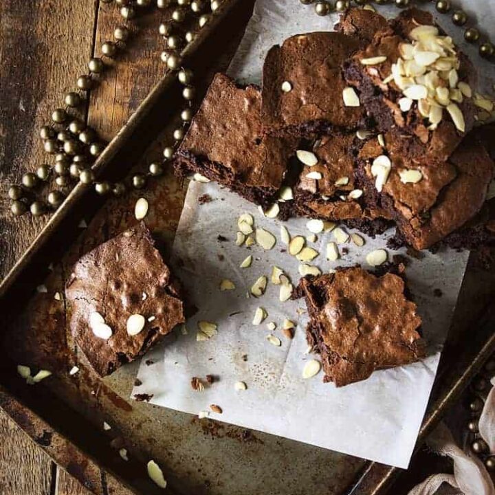 Fudgy Amaretto Brownies | Kita Roberts PassTheSushi.com