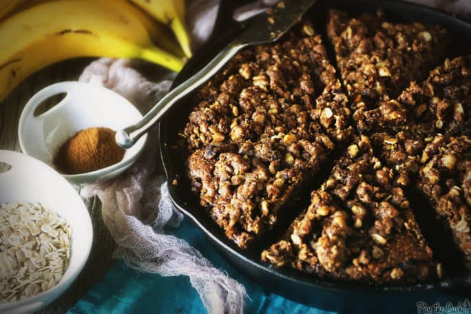 Skillet Banana Crumb Cake | Kita Roberts PassTheSushi.com