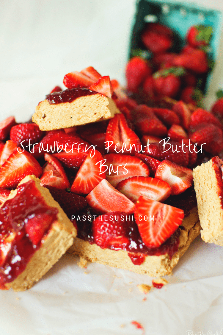 Strawberry Peanut Butter Bars | PasstheSushi.com