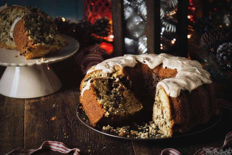 Browned Butter Coffee Cake with Spiced Maple Cream Cheese Frosting