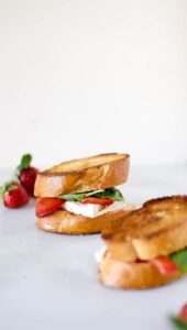 Savory Balsamic Roasted Strawberry and Basil Grilled Cheese | Kita Roberts PassTheSushi.com