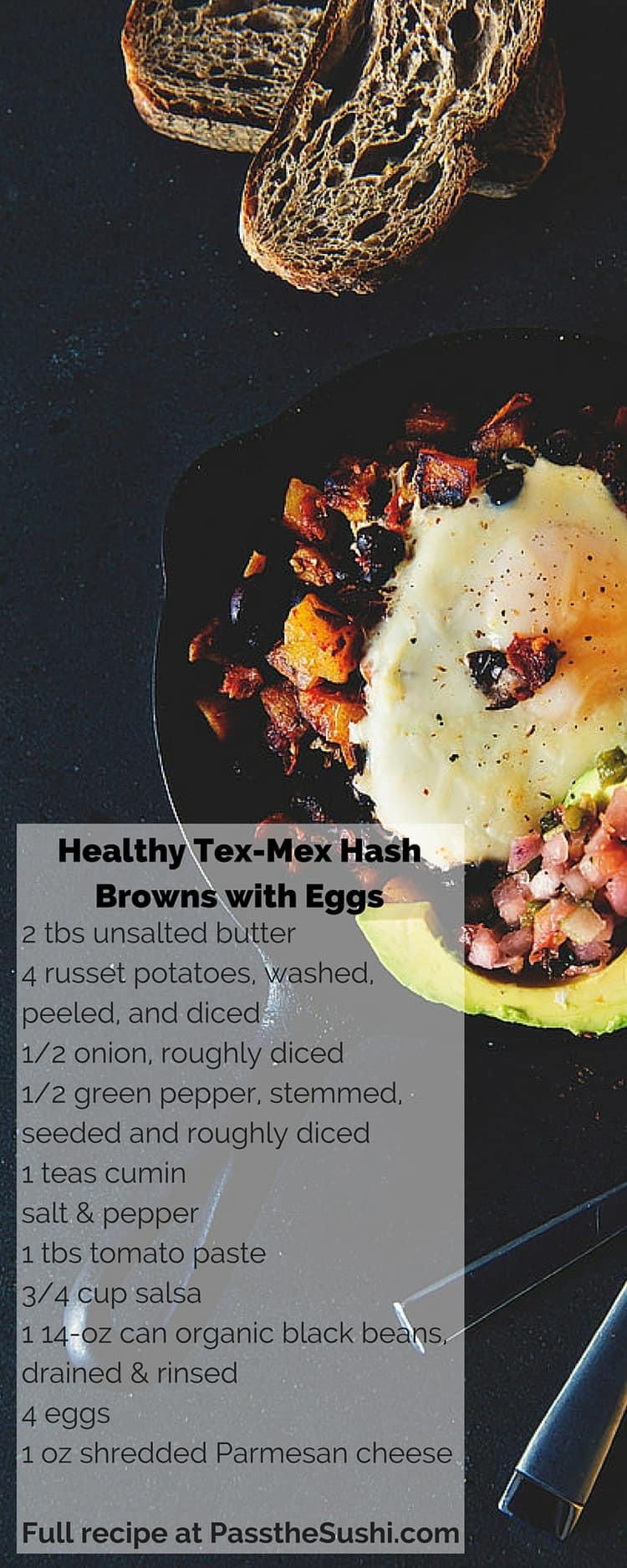 Healthy Spicy Tex-Mex Hash Browns with Eggs for Brunch