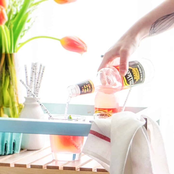 DIY IKEA HACK Bar Cart and a fun little Strawberry Lemonade Spritzer Recipe