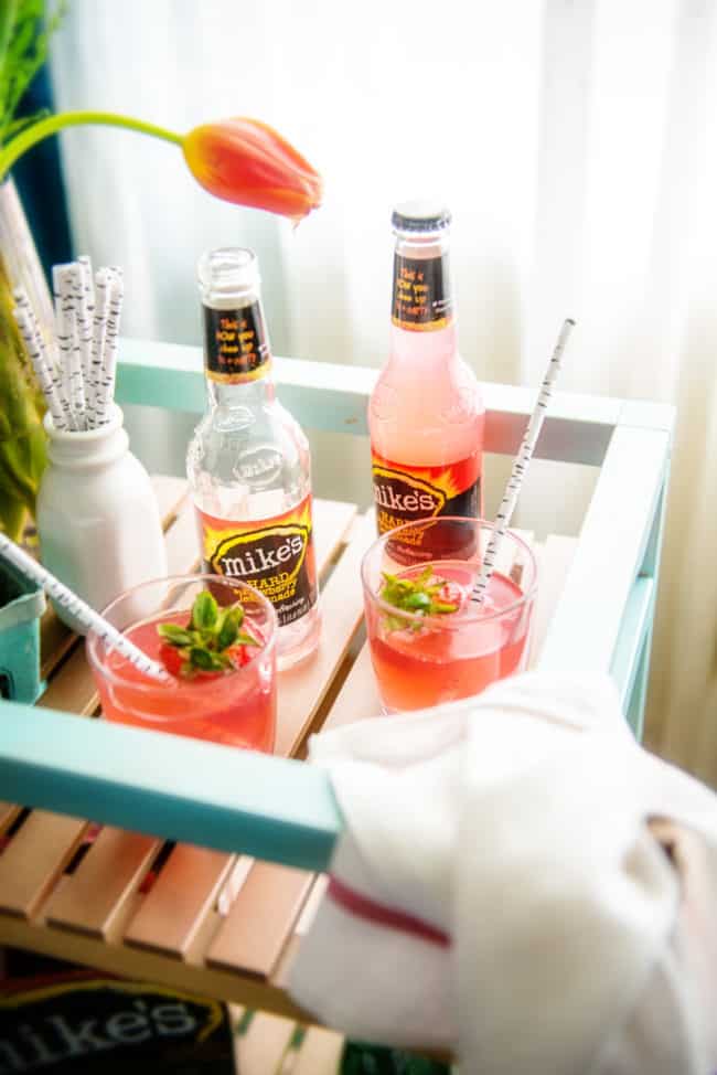 DIY IKEA HACK Bar Cart and a fun little Strawberry Lemonade Spritzer Recipe 