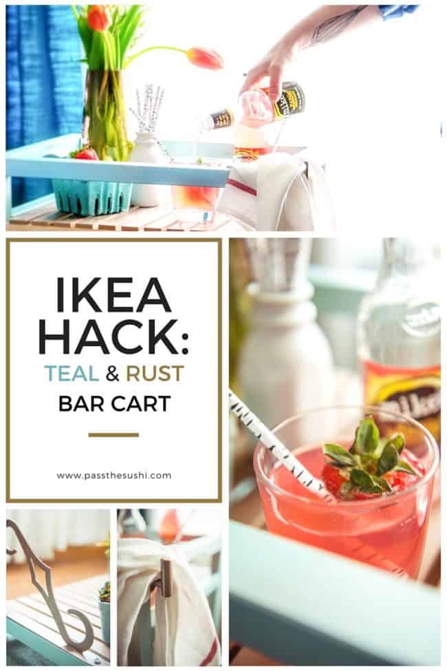 DIY IKEA HACK Bar Cart and a fun little Strawberry Lemonade Spritzer Recipe 