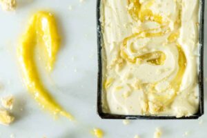 Limoncello Gelato with Vanilla Lemon Curd Swirl | Kita Roberts PassTheSushi.com