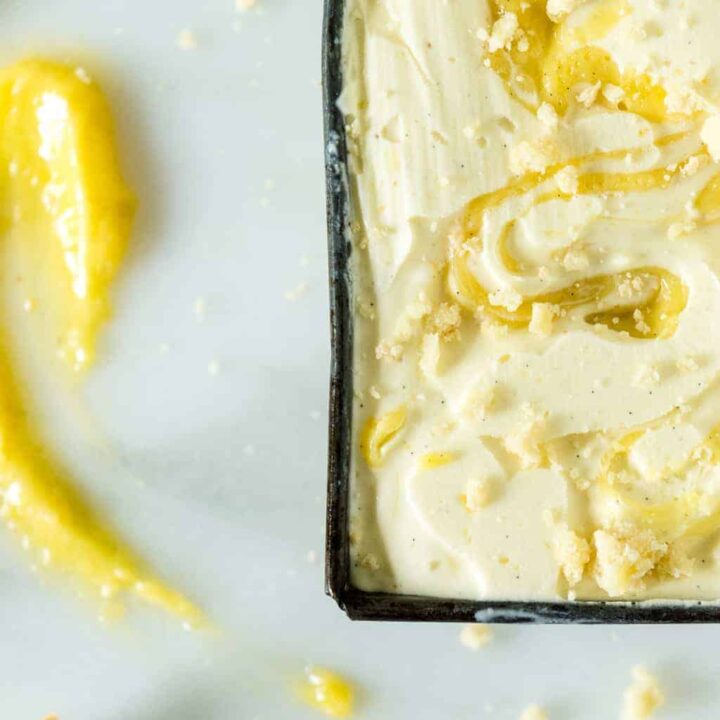 Limoncello Gelato with Vanilla Lemon Curd Swirl | Kita Roberts PassTheSushi.com