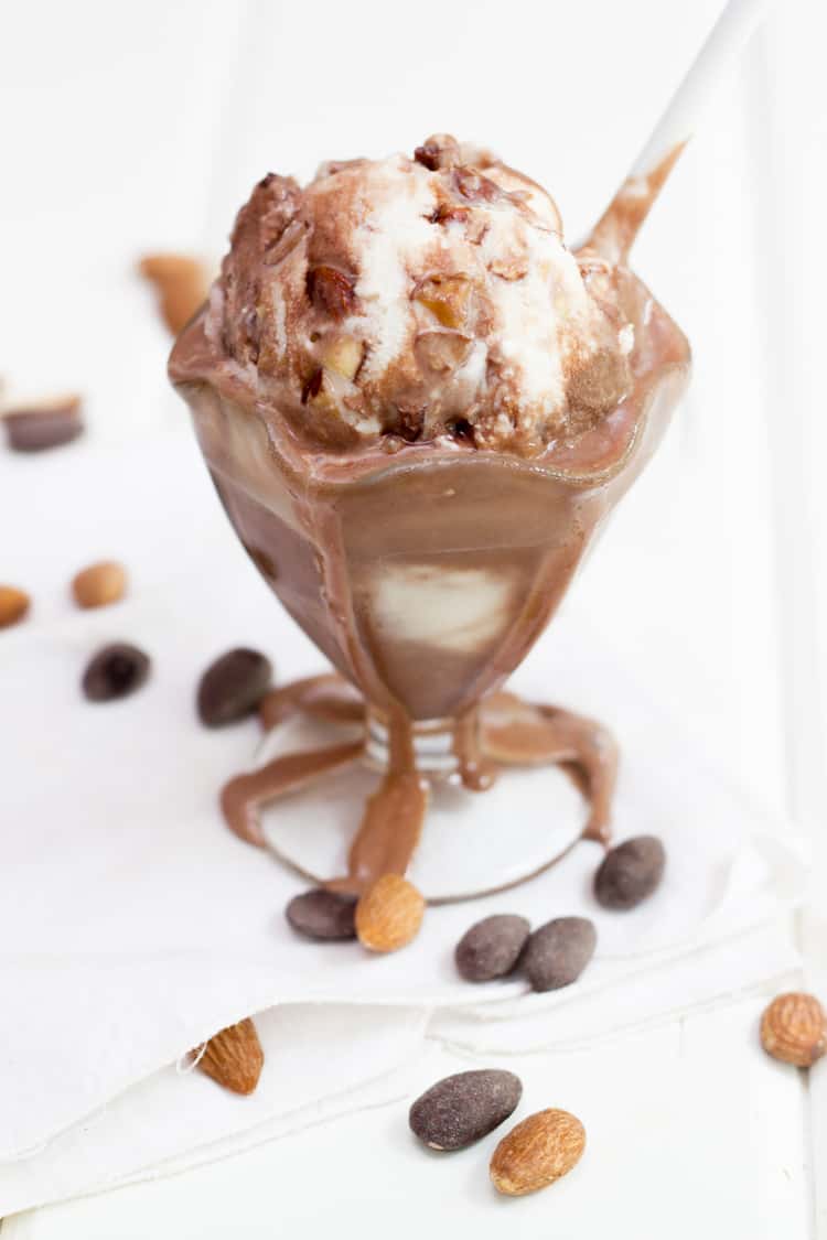 Salted Almond Dark Chocolate Ice Cream