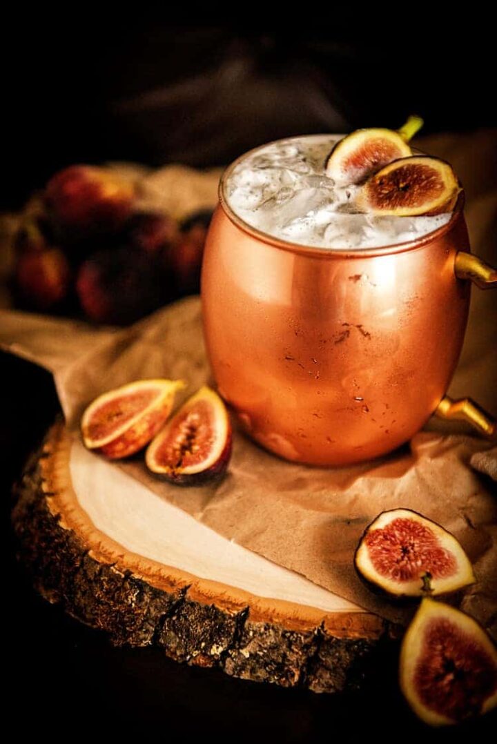 Muddled Fig Moscow Mule Cocktail | Kita Roberts PassTheSushi.com