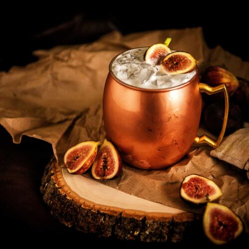 Muddled Fig Moscow Mule Cocktail | Kita Roberts PassTheSushi.com