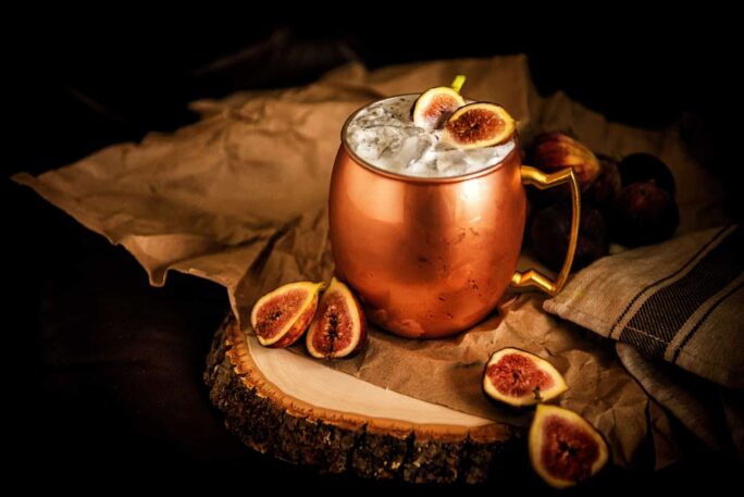 Muddled Fig Moscow Mule Cocktail | Kita Roberts PassTheSushi.com
