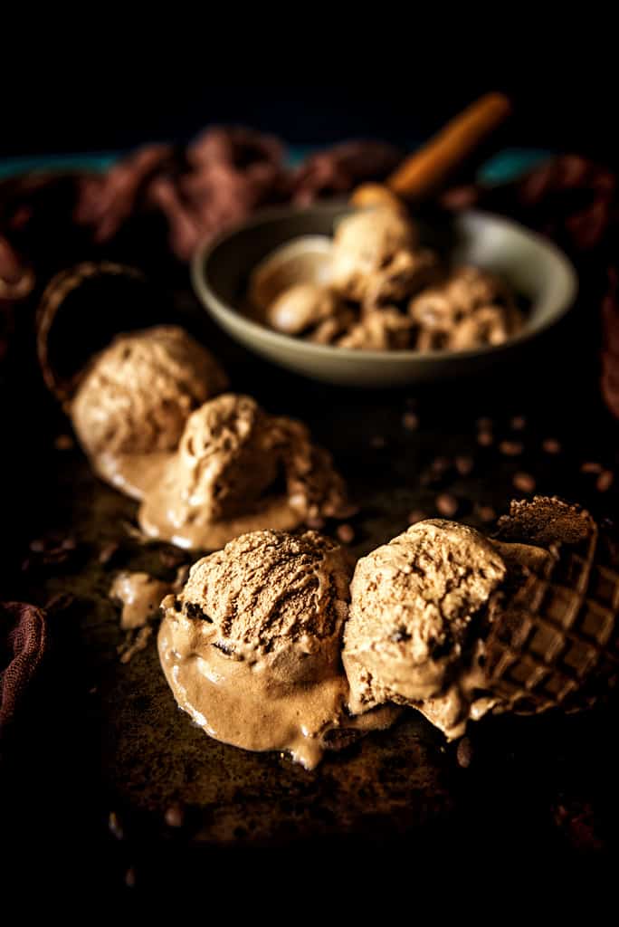 Darker mood of Mexican Ice cream photo shot with Black Fill Card