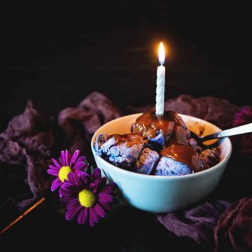 Spiked Potato and Huckleberry Swirl Ice Cream | Kita Roberts PassTheSushi.com