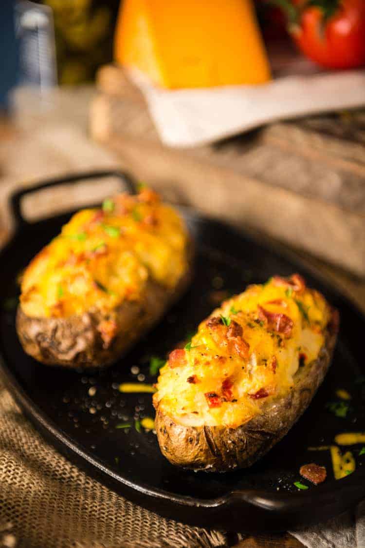 Twice Baked Potatoes with Bacon | Kita Roberts PassTheSushi.com