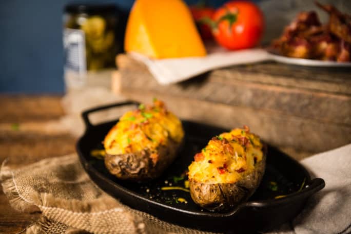 Twice Baked Potatoes with Bacon | Kita Roberts PassTheSushi.com