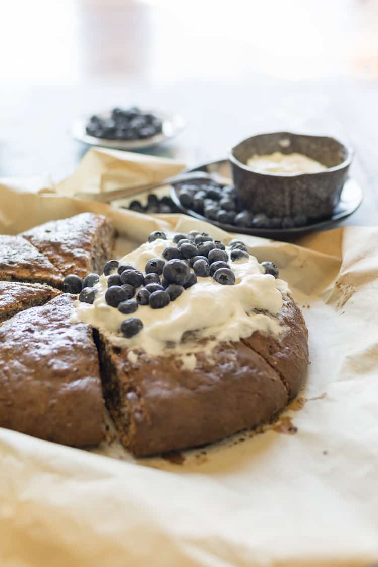 Toasted Coconut Blueberry Banana Bread Scones | Kita Roberts PassTheSushi.com