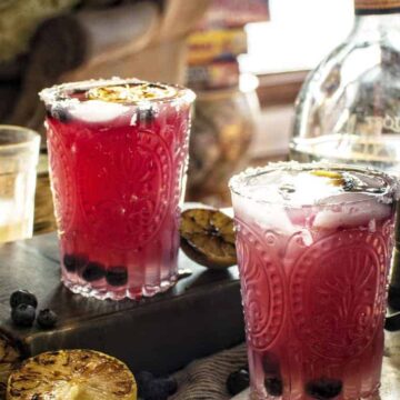 Fresh Muddled Blueberry Margarita Cocktail Recipe | Kita Roberts PassTheSushi.com