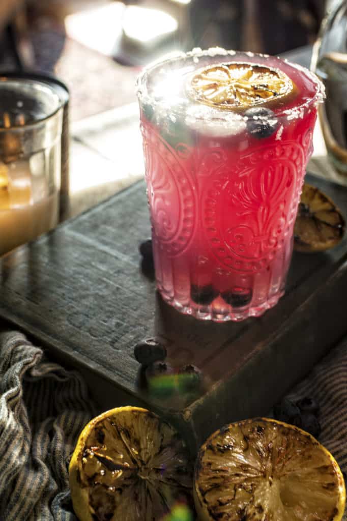 Fresh Muddled Blueberry Margarita Cocktail Recipe