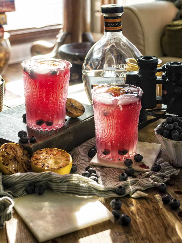 Fresh Muddled Blueberry Margarita Cocktail Recipe | Kita Roberts PassTheSushi.com