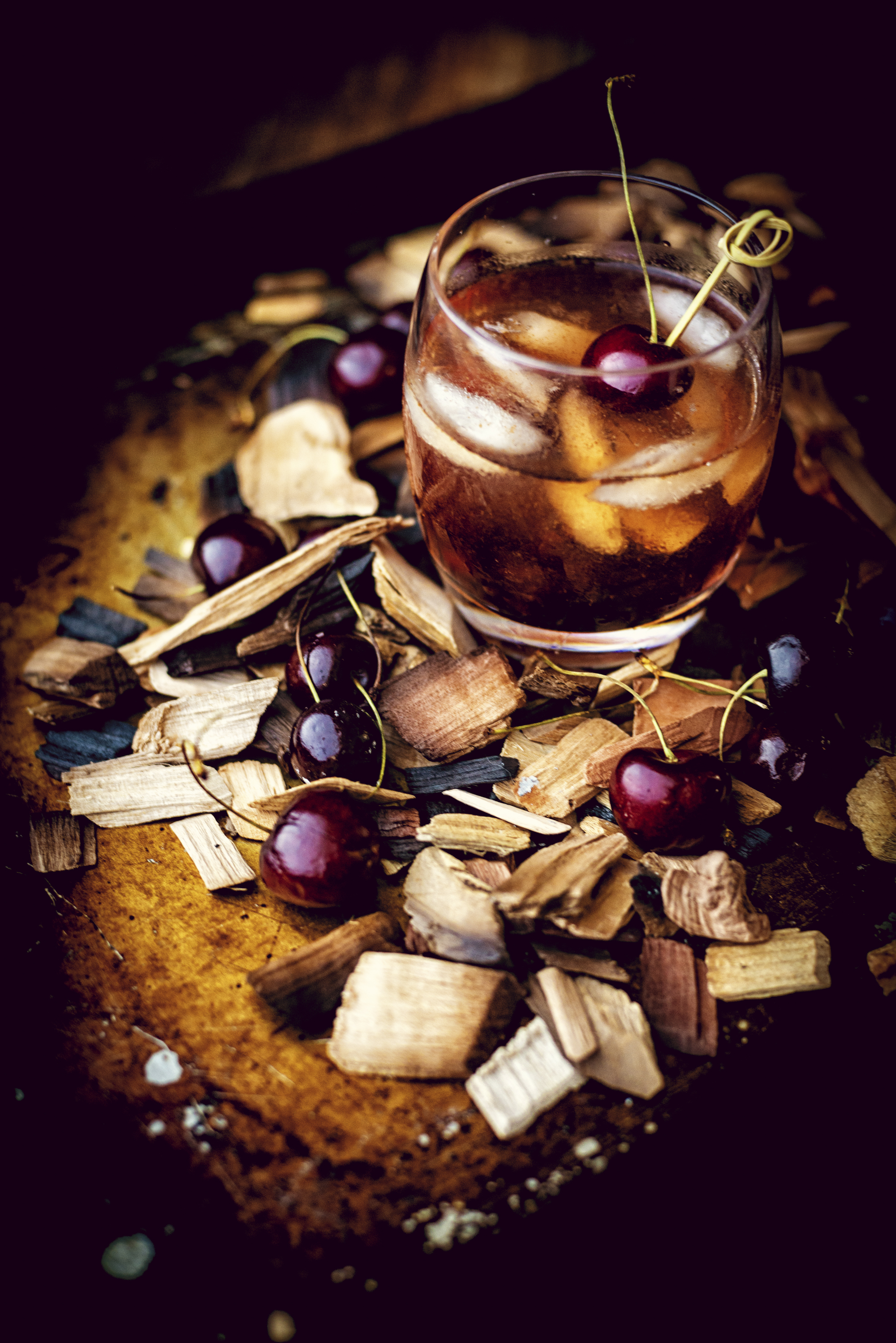 Smoked Cherry Old Fashioned Cocktail | Kita Roberts PassTheSushi.com