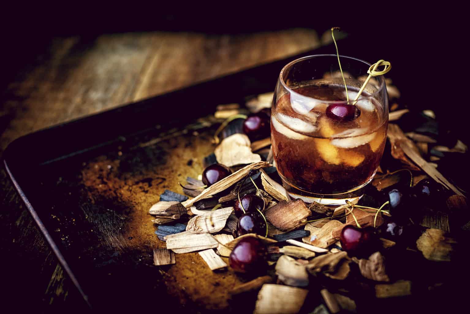 Smoked Cherry Old Fashioned Cocktail | Kita Roberts PassTheSushi.com