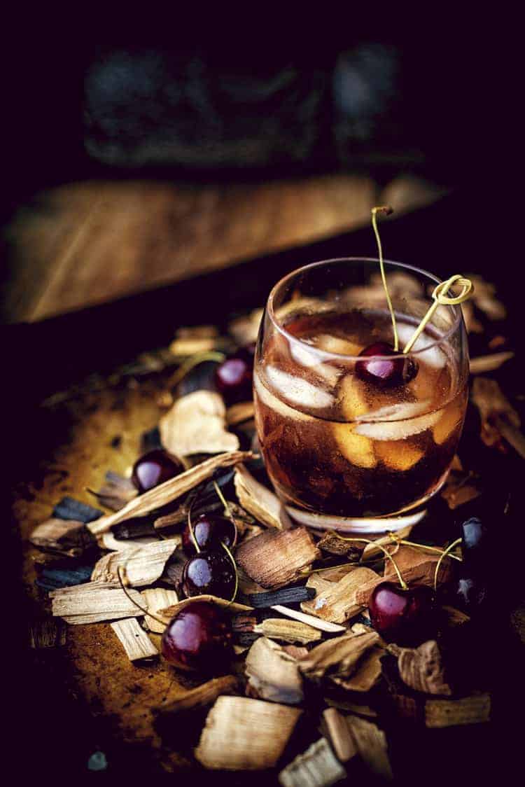 Smoked Cherry Old Fashioned Cocktail | Kita Roberts PassTheSushi.com