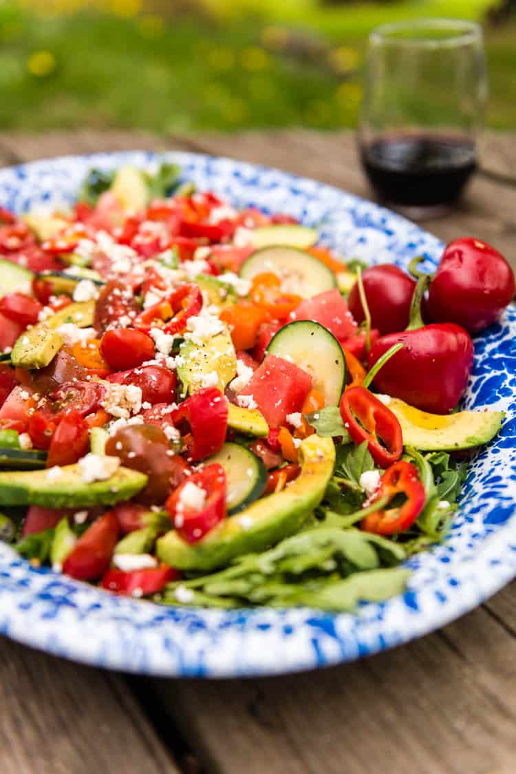 Summertime Watermelon Avocado Salad Recipe- Kita Roberts PasstheSushi