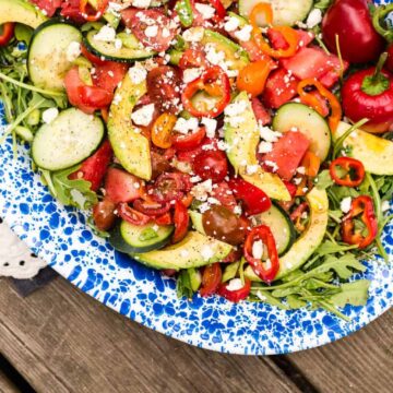 Summertime Watermelon Avocado Salad Recipe - Kita Roberts PasstheSushi