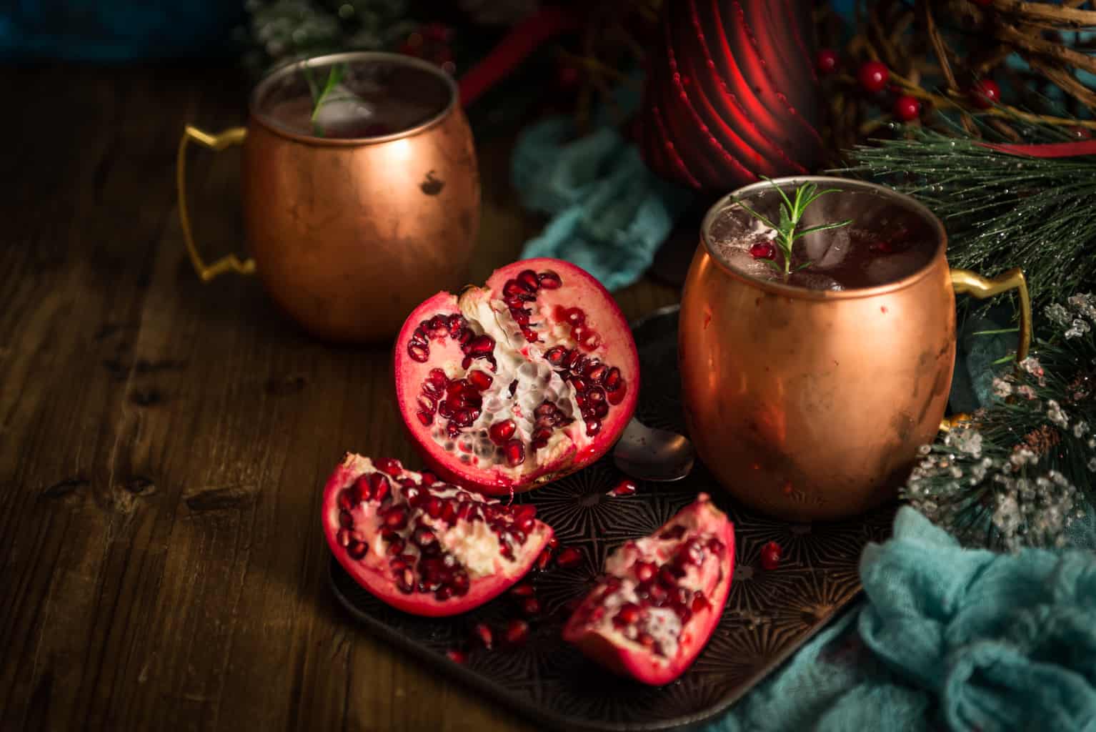 pomegranate moscow mule cocktail recipe by kita roberts on passtheushi