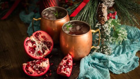 Christmas Moscow Mule With Pomegranate - Chelsea Dishes