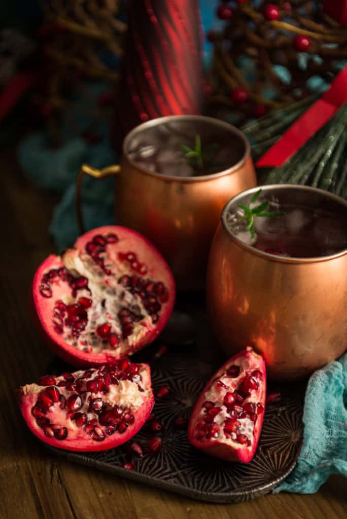 pomegranate moscow mule cocktail recipe by kita roberts on passthesushi