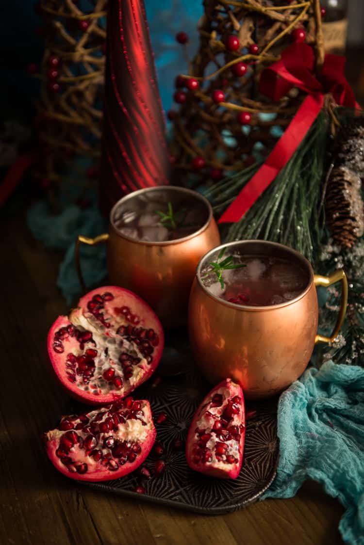 Pomegranate Moscow Mule Cocktail Recipe | Kita Roberts PasstheSushi.com