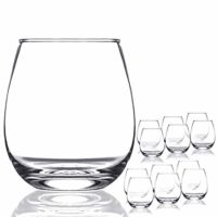 Chef's Star Shatter-Resistant Stemless Wine Glass Set (12 Pack)