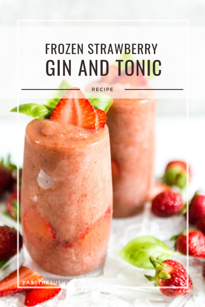 Frozen Strawberry Balsamic Gin and Tonic Cocktail Recipe