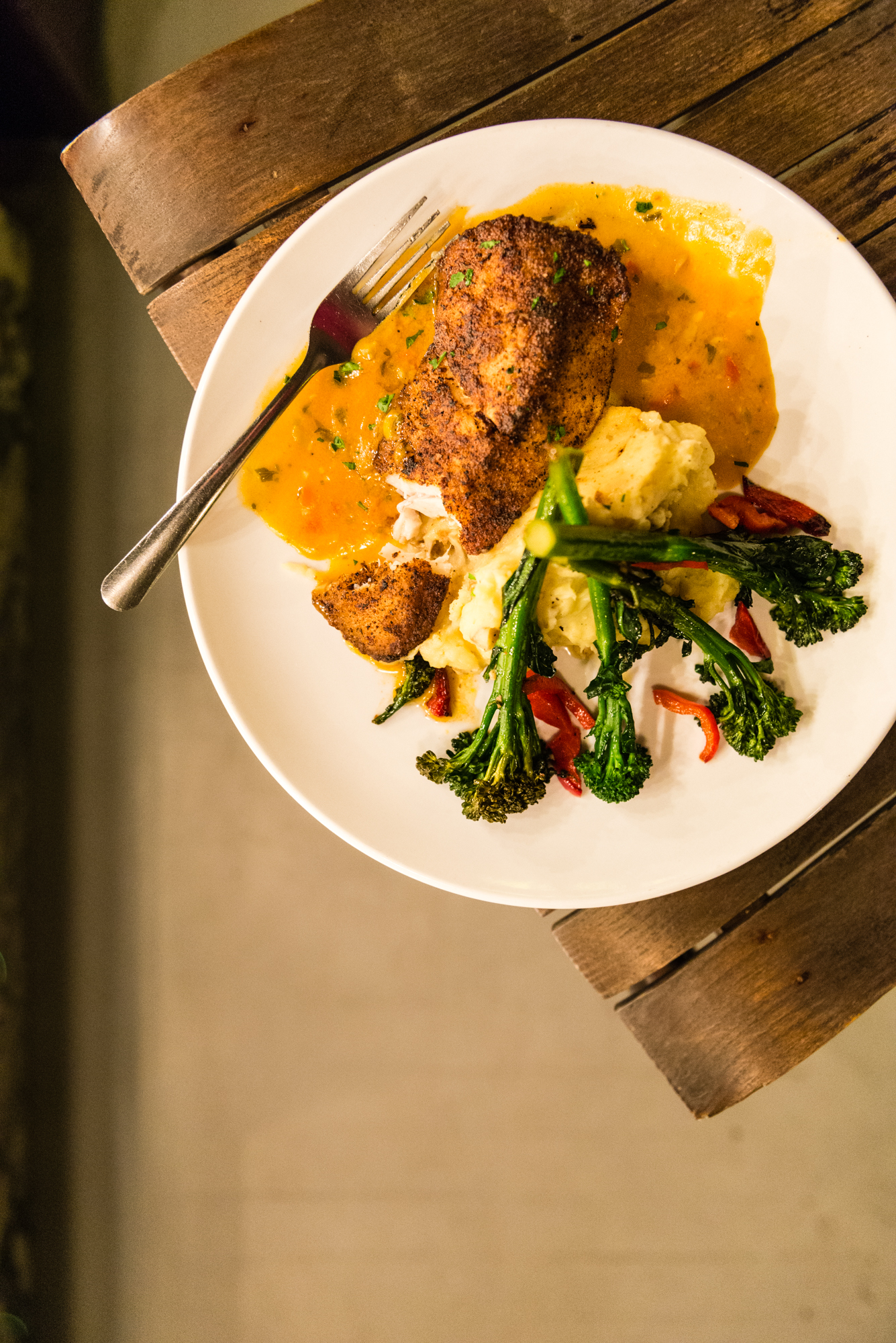 Tripletail Fish in curry sauce  at Cabbage Key 