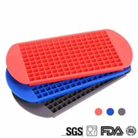 Farielyn-X 160 Grids Mini Tiny Silicone Ice Cube Trays-Flexible Stackable Mini Cocktail Whiskey Ice Cube Mold Storage Containers for Kitchen Bar Party Drinks with Variety Colors (3 PCS)