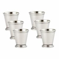 Elegance 90476/6 Beaded Mint Julep Cup, Mini, Set of 6, Silver
