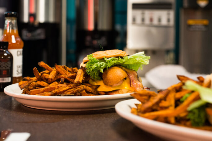 The babe and the meatloaf sandwich at Oakhurst Diner