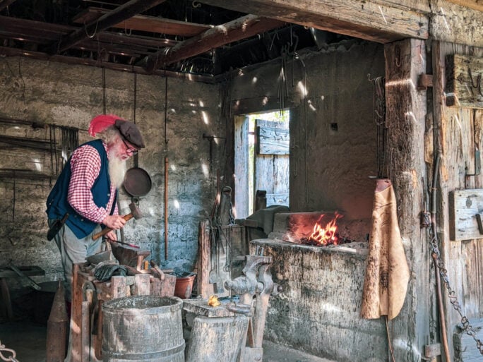 Watching this master blacksmith work a hot piece of iron has me mesmerized! 