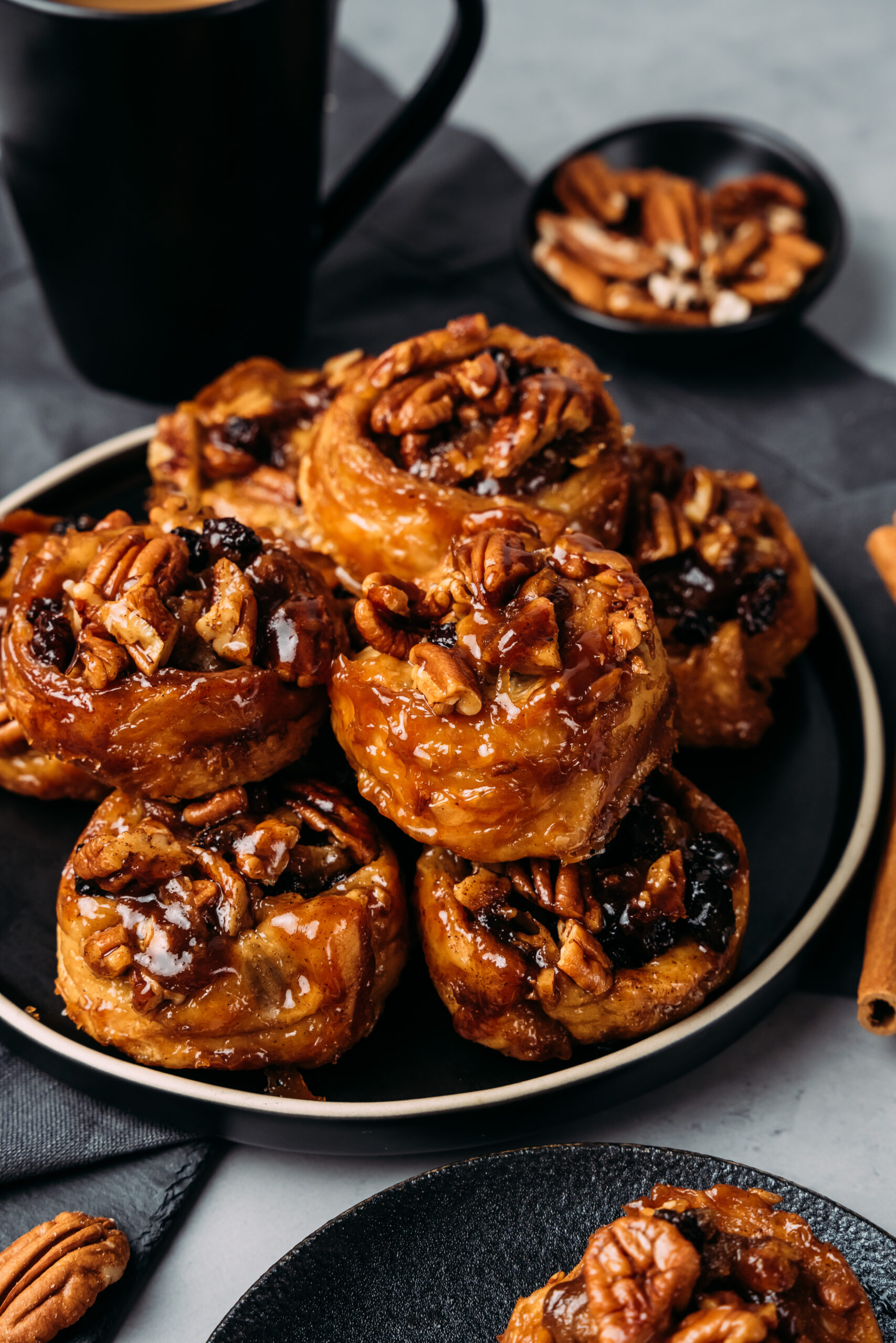 plate of sticky buns