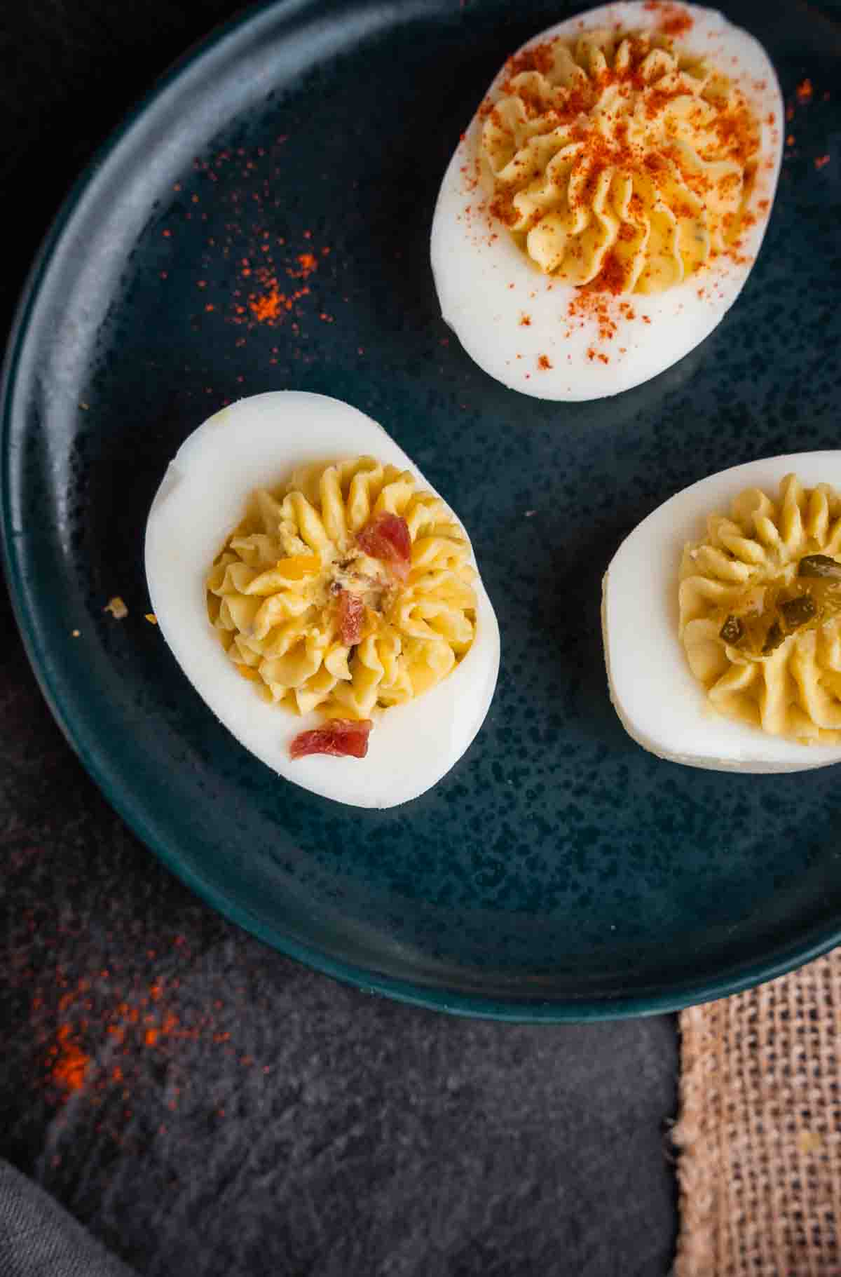 devilled eggs on a plate
