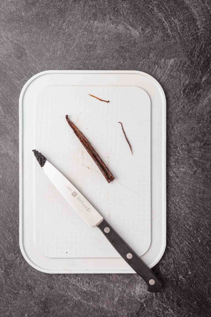 a knife on a cutting board