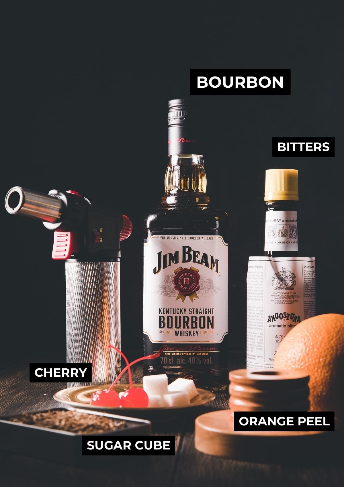 Ingredients for this cocktail recipe.