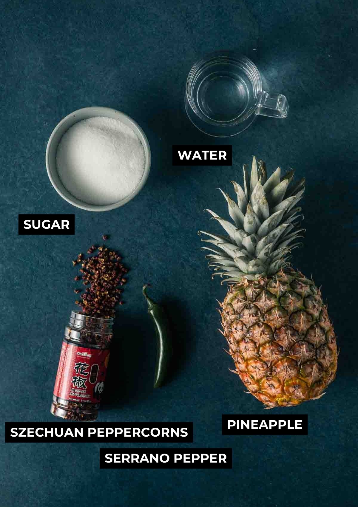Ingredients for the simple syrup.