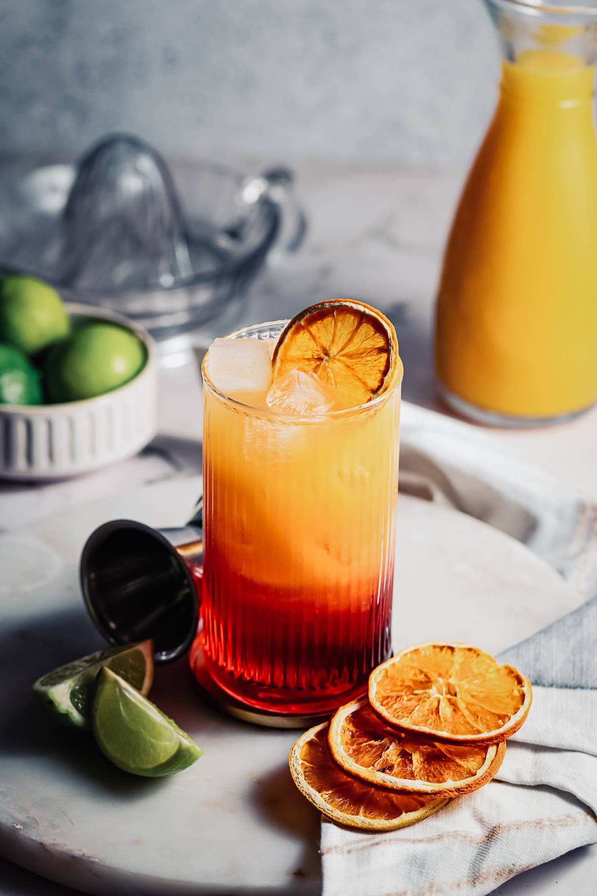 Bright and colorful madras cocktail.