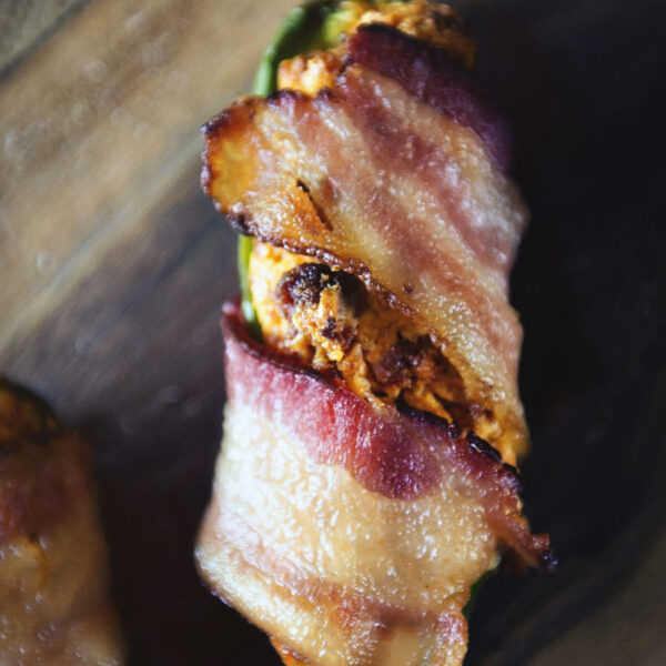 Bacon wrapped jalapeno popper. 