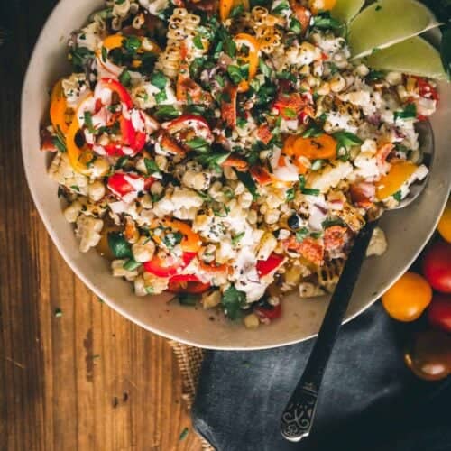 Corn salad in a bowl. 