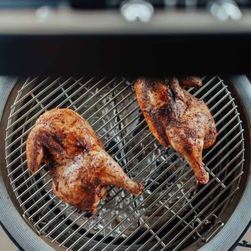 Chickens on grill. 