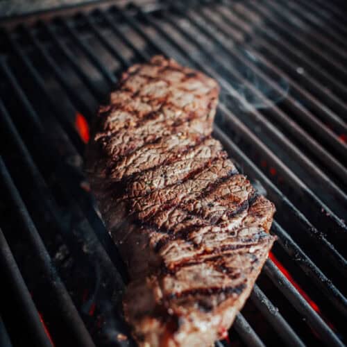 London broil on grill grates. 